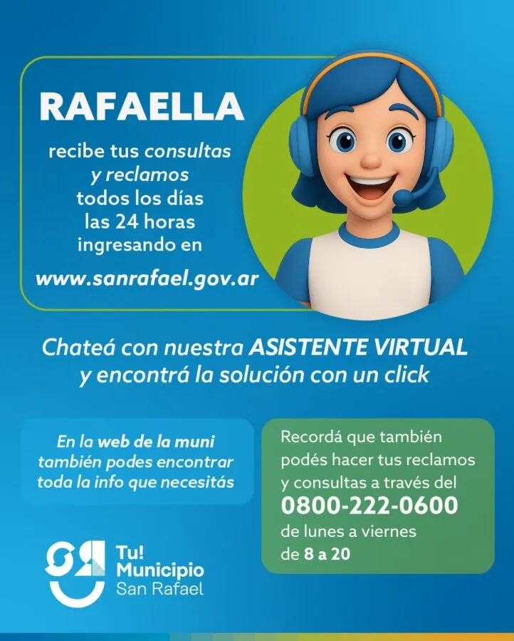 Rafaella asistente virtual de la Municipalidad de San Rafael