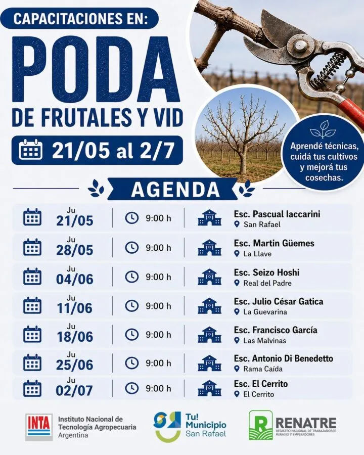 INTA San Rafael Capacitaciones en poda