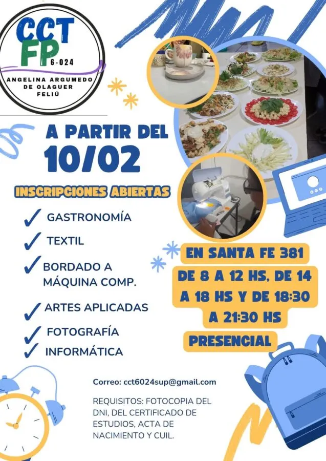 Inscripciones a cursos CCT Angelina Argumedo de Olaguer Feliú