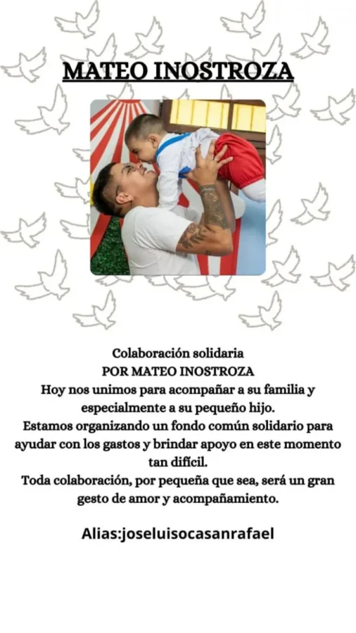 Familiares y amigos impulsan una colecta solidaria en memoria de Mateo Inostroza.