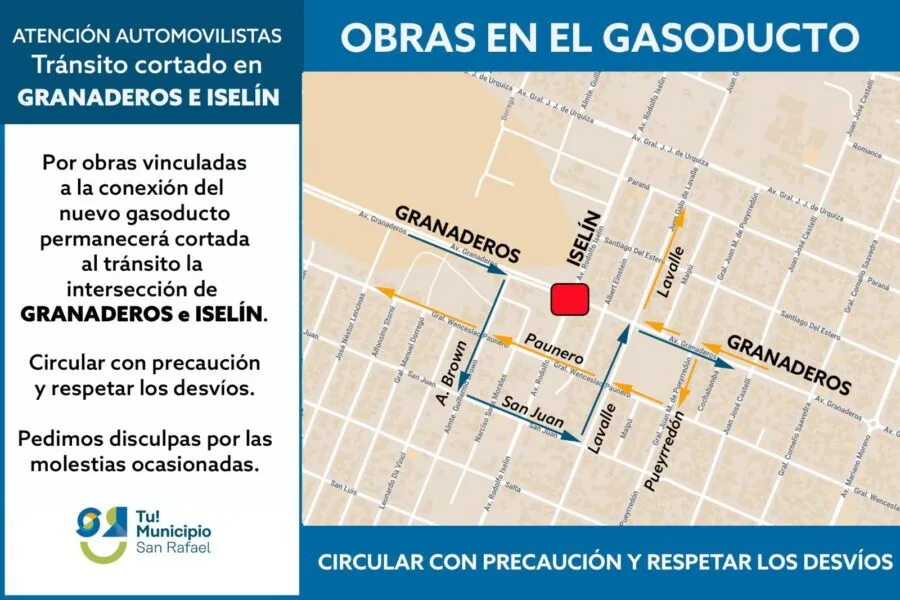 En Iselin y Granaderos se desarrolla la etapa final de la obra del gasoducto.