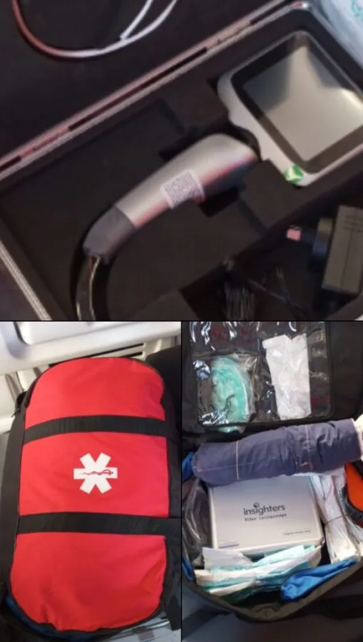 Bolso médico y equipamiento de emergencia sustraído. 