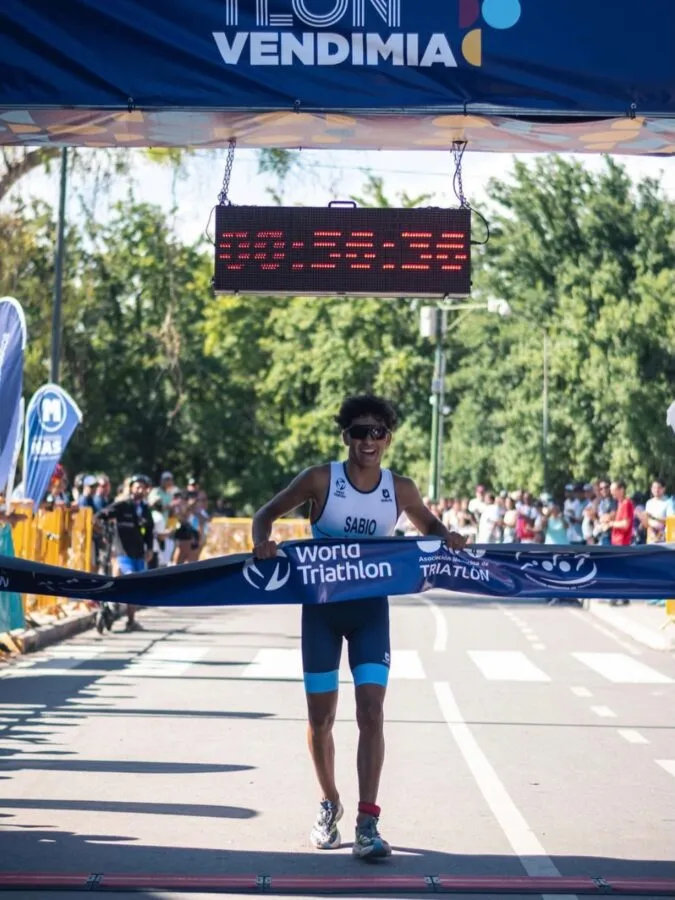 Faustino Sabio en el Triatlón Vendimia