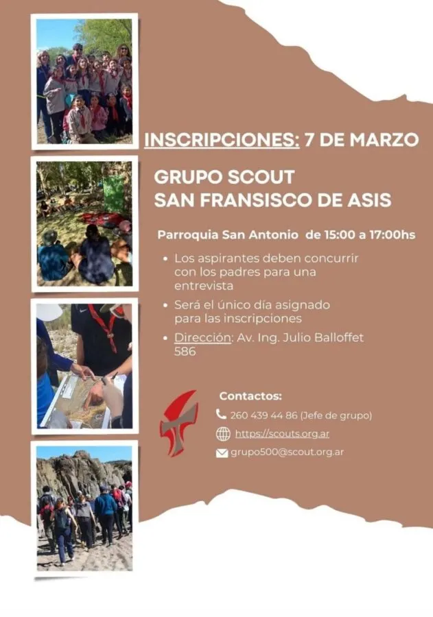 Incripciones grupo San Francisco de Asís