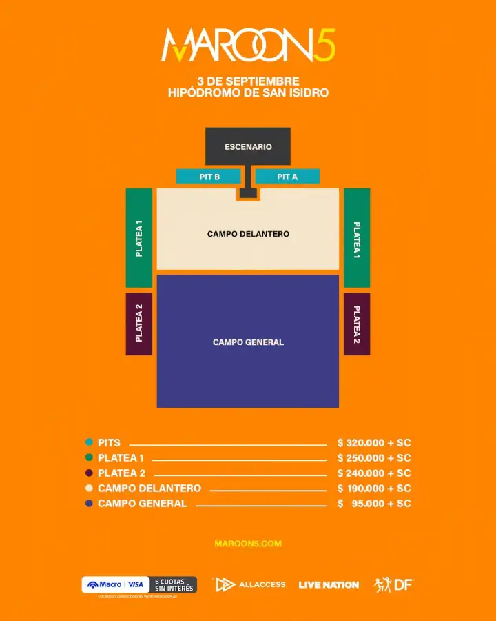 Maroon 5 Argentina 2026 entradas