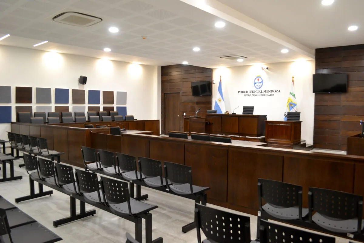 Sala 15 del Polo Judicial Penal donde se realizará la audiencia por el Caso Próvolo II.