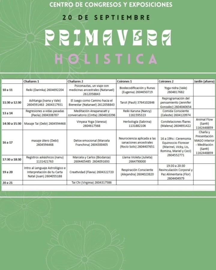 Grilla completa de Primavera Holística