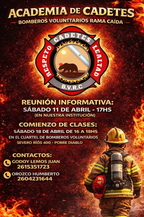 Charla informativa Escuela de Cadetes de los Bomberos Voluntarios de Rama Caída