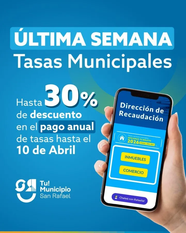 Vencimiento tasas municipales abril San Rafael