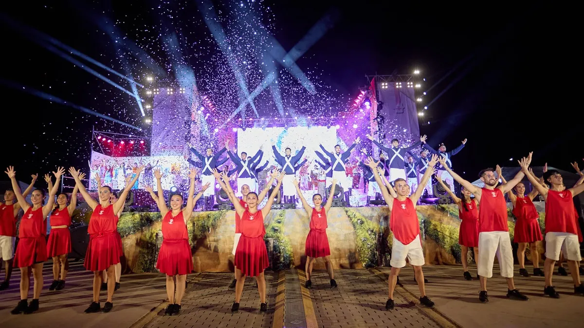 Acto vendimial en Tunuyán en los años previos al conflicto. Imagen ilustrativa