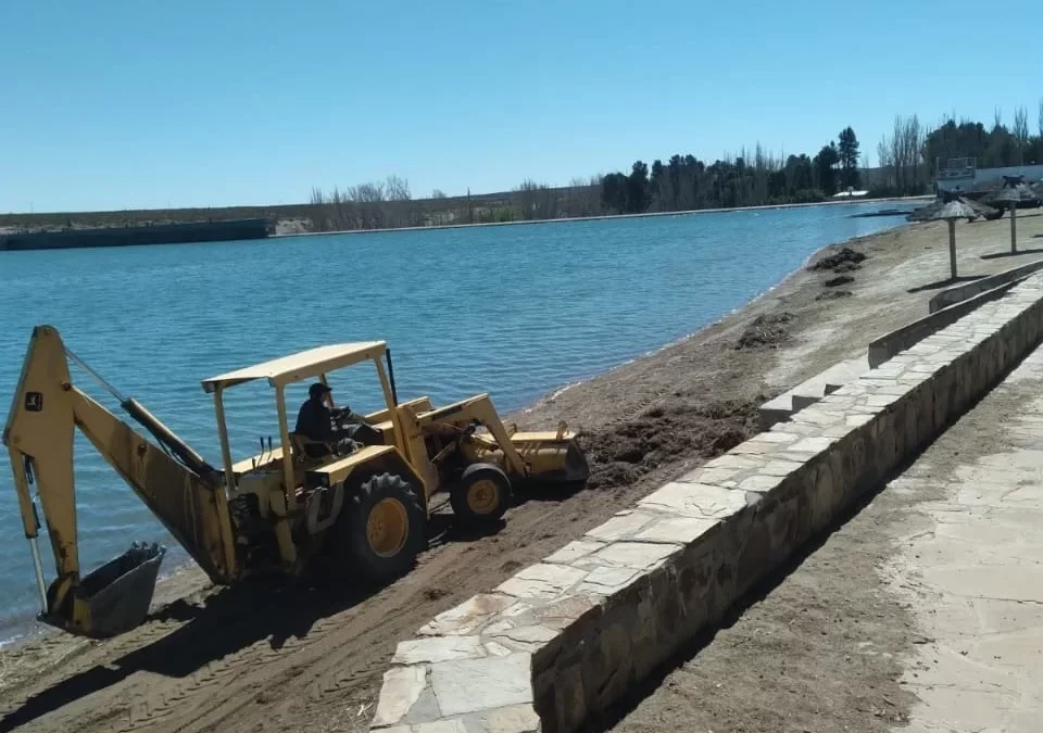 Importante operativo de limpieza en la costanera y la playa de El Nihuil