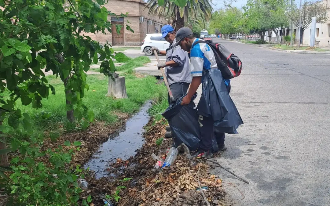 El Municipio comenzó un importante operativo de mantenimiento de acequias y desagües