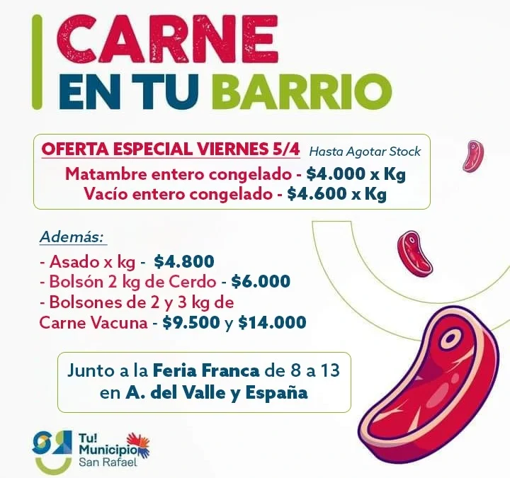 Hoy la feria franca presenta imperdibles ofertas en cortes de asado