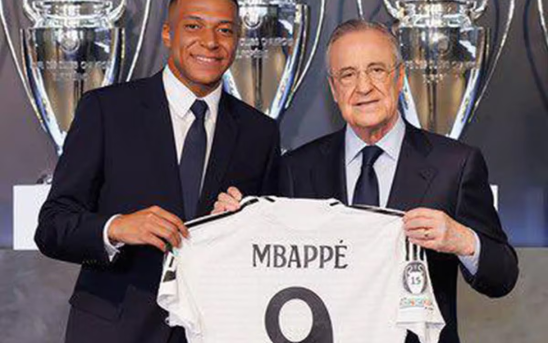 El Real Madrid presentó  Mbappé en un Bernabéu colmado