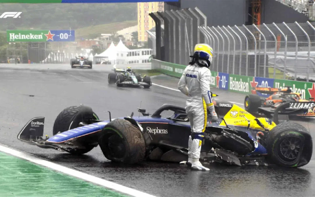 Franco Colapinto chocó y quedó afuera del Gran Premio de Brasil