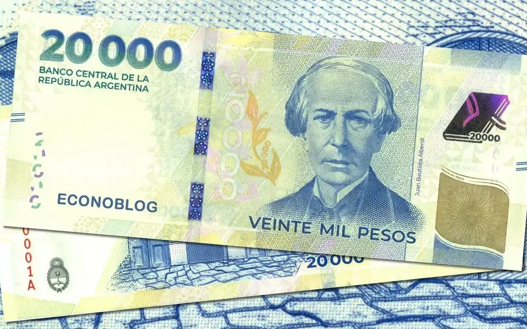 Comenzó a circular el billete de 20.000pesos