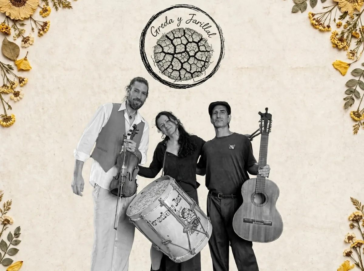 Guitarra, violín y bombo: la identidad criolla que caracteriza el repertorio de Greda y Jarillal. Guitarra, violín y bombo: la identidad criolla que caracteriza el repertorio de Greda y Jarillal.