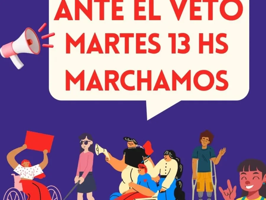 Movilización por la Ley de Emergencia en Discapacidad en el Km 0 de San Rafael