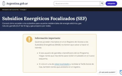ReSef: se oficializó el esquema de subsidios energéticos
