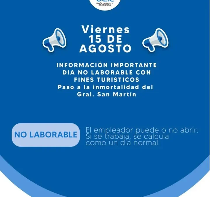 Así trabajará el comercio este viernes 15 agosto en San Rafael
