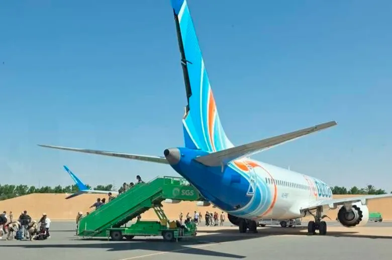 El avión de Flydubai que protagonizó el incidente durante el vuelo hacia Israel.