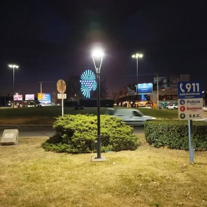 Se coloraron 70 nuevas farolas led en avenida Yrigoyen