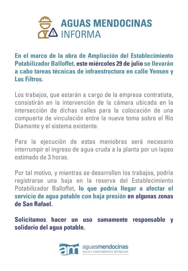 Piden hacer un uso responsable del recurso durante la jornada.
