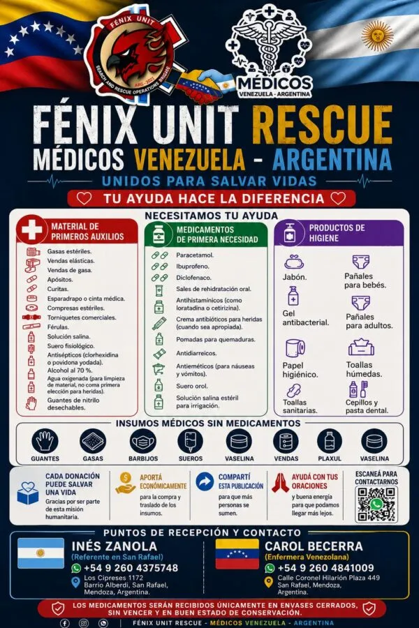 La campaña recibe insumos médicos y elementos de primera necesidad.