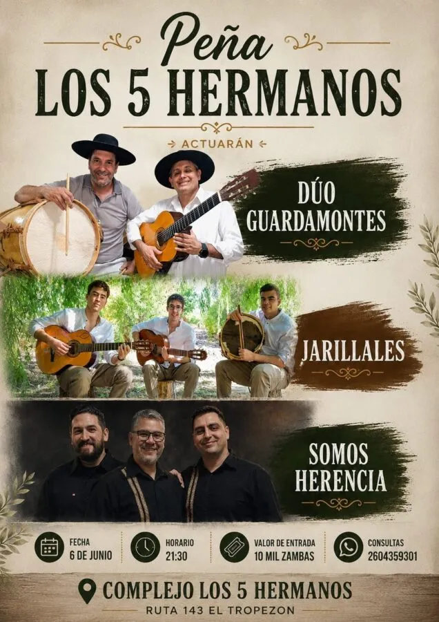 La propuesta incluye música en vivo, baile y gastronomía típica.