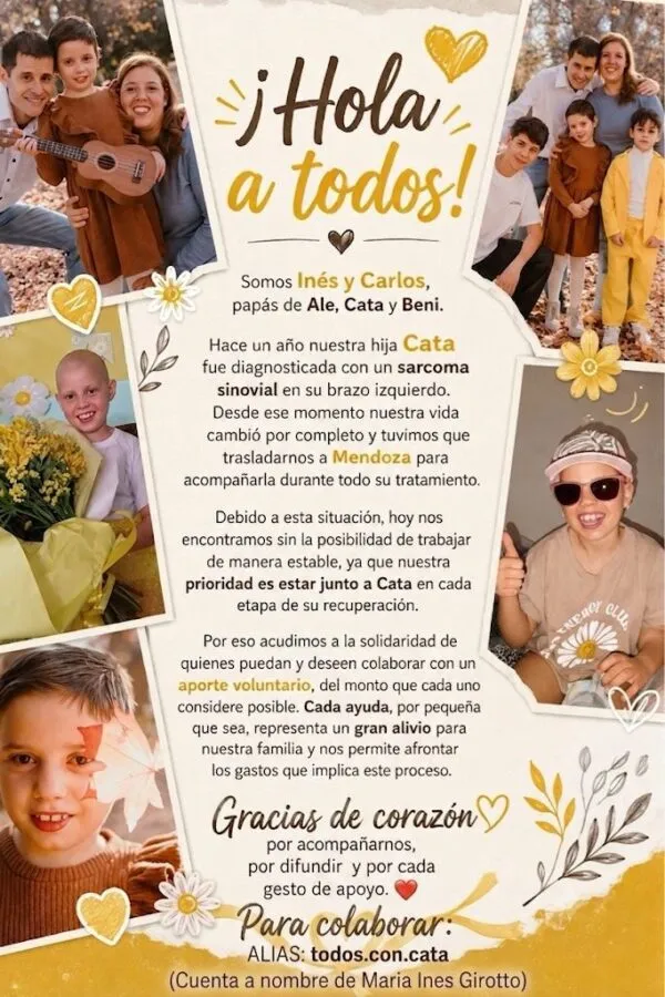 Cada aporte económico busca darle una mejor calidad de vida a Cata.