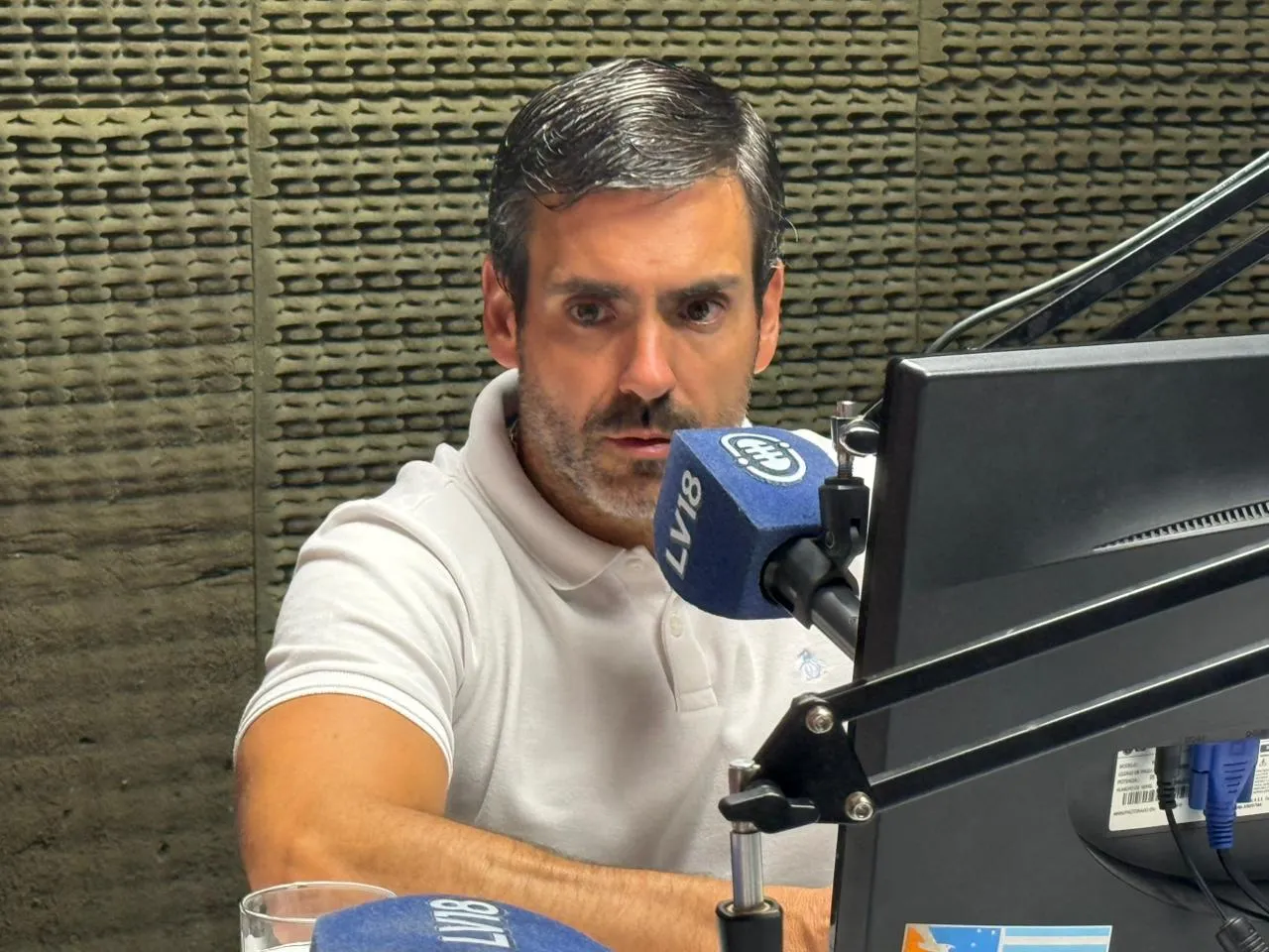 Francisco Perdigués durante la entrevista en LV 18 tras su elección como concejal. Francisco Perdigués durante la entrevista en LV 18 tras su elección como concejal.
