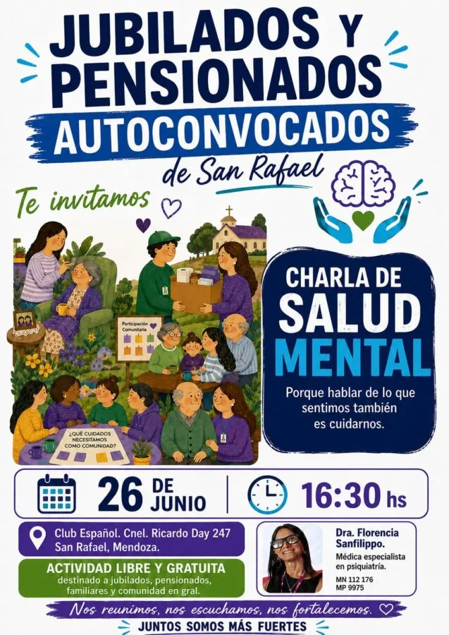 La convocatoria es libre y gratuita para jubilados, pensionados y público en general.