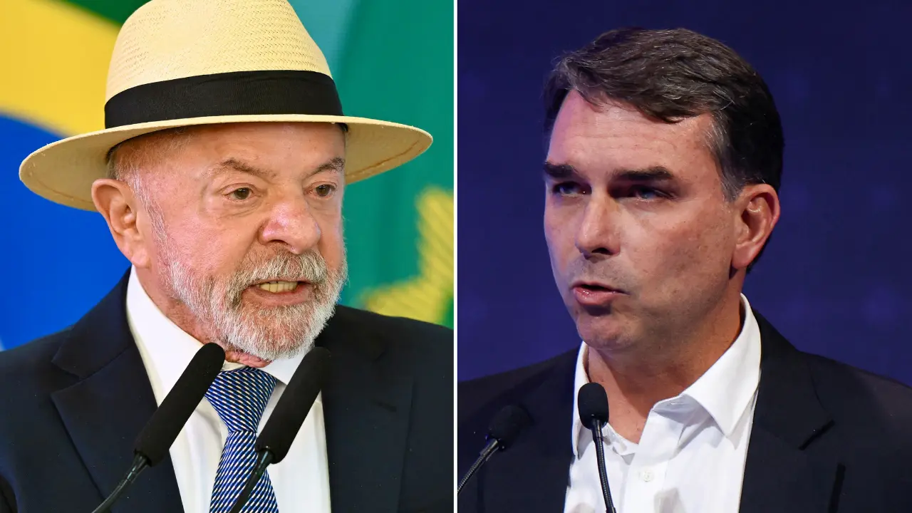 Lula da Silva y Flávio Bolsonaro, protagonistas de la disputa política en Brasil de cara a las elecciones.