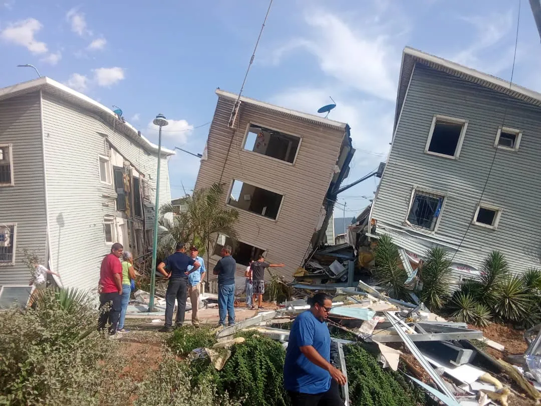 Zona cero del doblete sísmico con edificios colapsados. Zona cero del doblete sísmico con edificios colapsados.